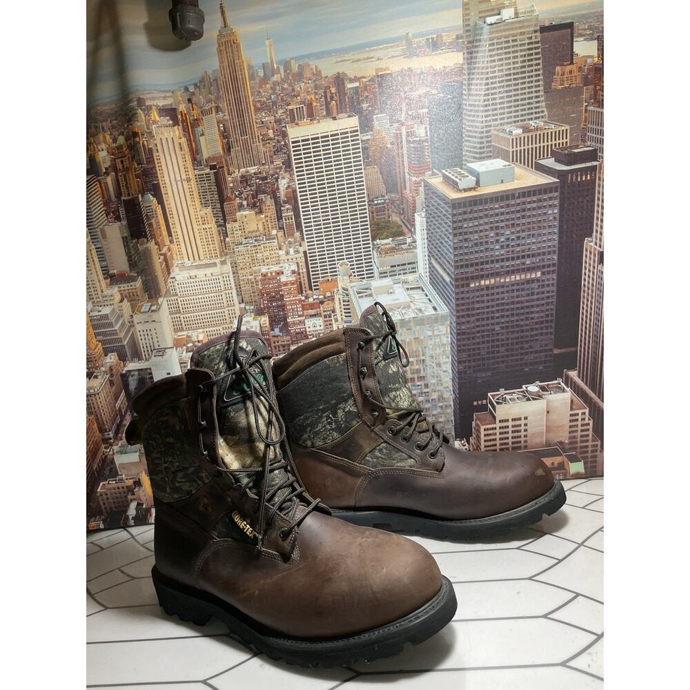 Rocky Gore Tex Ranger Camo Hunding Boots 800 Gram Thinsulate Mens 14 Wide